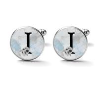 Freecustom Gemelos con letra inicial Z para hombre, monograma de margarita pequeña, gemelos florales para hombre, monograma, nombre de la familia, gemelos para hombre, letra A-Z, vintage, día de San