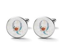 Freecustom Gemelos de letra inicial Q para hombre, gemelos con monograma para hombre, gemelos de letra A-Z, vintage, ceremonia de boda, negocios, gemelos clásicos, 0.8in, Metal, No es una piedra