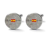 Freecustom Gemelos para hombre, diseño de bandera de Turquía, latido del corazón, gemelos para hombre, diseño de bandera de país del día nacional, banderas de orgullo nacional, vintage, gemelos