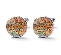 Freecustom Gemelos para hombre, diseño retro chic con diseño de mapa del mundo, diseño con texto en inglés "Let's Get Lost Together", para camisa francesa, regalo para negocios, 0.8in, Metal, No es