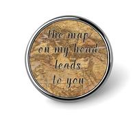 Freecustom Juego de alfileres esmaltados The Map On My Head Leads To You Pins para mochilas, cita cristiana, botones de Jean, mapa antiguo, accesorio de moda brillante para decoración de mochilas, Set