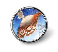 Freecustom Juego de pines esmaltados con diseño de caracola, diseño de flores, diseño de océano, vida marina, insignia temática del océano, pines de botón náuticos, accesorios para mujeres y niñas