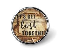 Freecustom Let's Get Lost Together - Paquete de alfileres para mochilas, botones de viaje antiguos para jeans, pines artísticos para sombreros, ropa, mochila, mujeres y hombres, Set of 5