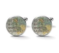 Freecustom Oh The Places You'll Go Gemelos para hombre, diseño de mapa del mundo de mediados de siglo, gemelos para hombre, con cita inspiradora, gemelos únicos para hombre, para boda, novio, negocios