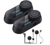 FreedConn 2xTCOM-SC Auriculares Intercomunicador Moto Bluetooth para Motocicletas,Intercom Casco Moto para 2-3 Motoristas, Sistema Comunicación con Compartir Música, Auriculares para Motocicleta