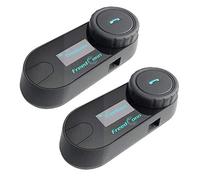 Freedconn 2xTCOM-SC Intercomunicador Casco Moto Bluetooth, Manos Libres 2-3 Motoristas, Sistema Comunicación con Compartir Música, Auriculares para Motocicleta