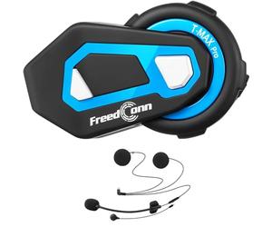 FreedConn Intercomunicador Casco Moto Bluetooth, T-MAX Pro Manos Libres Moto 6 Motoristas de 1000m, Sistema Comunicación con Compartir Música Radio FM, Auriculares para Motocicleta/ATV