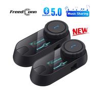 Freedconn-intercomunicador con Bluetooth para casco de motocicleta, interfono de comunicación inalámbrica BT 5,0, compartir música, 6 conductores, FM, SC One Set