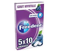 Freedent - Grageas de arándano - 70G - Dulce placer dulce - Para un aliento fresco y delicioso - Disfruta de esta sabrosa confitería de bolsillo en cualquier momento - Juego de 4