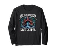Freediver Scuba Hold Your Breath Dive Deeper Manga Larga