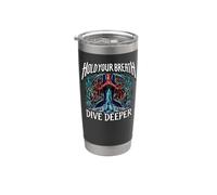 Freediver Scuba Hold Your Breath Dive Deeper Vaso térmico de acero inoxidable de doble pared