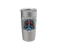 Freediver Scuba Hold Your Breath Dive Deeper Vaso térmico de acero inoxidable de doble pared