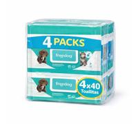 Freedog Pack 4 Paquetes de 40 Unidades Toallitas Húmedas para Perros y Gatos Esencia Clorhexidina - Toallitas - Toallitas Húmedas - Limpiador Patas Perro - Eliminador De Olores - Toalhitas - Limpieza