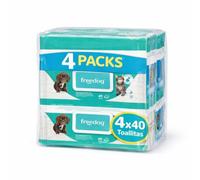Freedog Pack 4 Paquetes de 40 Unidades Toallitas Húmedas para Perros y Gatos Esencia Talco - Toallitas - Toallitas Húmedas - Limpiador Patas Perro - Eliminador De Olores - Toalhitas - Limpieza