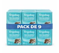 Freedog Pack 9 Paquetes de 25 Unidades Toallitas Húmedas para Perros y Gatos Esencia Clorhexidina - Toallitas - Toallitas Húmedas - Limpiador Patas Perro - Eliminador De Olores - Toalhitas