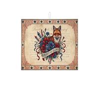 Freedom and Glory - Tapetes de secado de platos para encimera de cocina, tapete escurridor de platos absorbente floral rojo y azul, almohadilla de secado de microfibra vintage americana, 16 x 18
