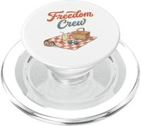 Freedom Crew Patriotic Picnic Diseño Vintage Script Retro PopSockets PopGrip para MagSafe