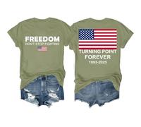 Freedom Don't Stop Fighting - Camiseta de punto de giro para siempre, camiseta Freedom Don't Stop Fighting, verde oliva, XL
