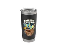 Freedom Flight Crew Room Travel Humor Birds Funny Bird Cita Vaso térmico de acero inoxidable de doble pared