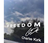 Freedom Is Worth Fighting Charlie Kirk Merch Merchandising True American Hero Calcomanías para parachoques de coche, calcomanías decorativas, I Am We Are Charli e Kirk Now, Silenced Not Forgotten In