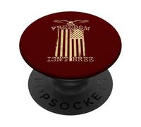 Freedom Isnt Free Patriotic Eagle Bird Diseño de Bandera Estadounidense PopSockets PopGrip Adhesivo