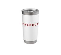 FREEDOM - Minimal Red Text Design Conservative (White) Vaso térmico de acero inoxidable de doble pared