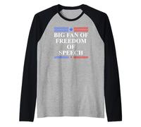 Freedom of Speech Protest Big Fan of Free Speech Free Press Camiseta Manga Raglan