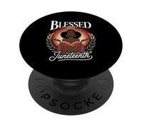 Freedom & Pride Proud Black Women Blessed Juneteenth PopSockets PopGrip Adhesivo