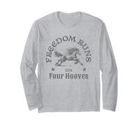 Freedom Runs On Four Hooves Running Horse Cita Inspiradora Manga Larga