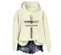 Freedom - Sudadera con capucha y sudadera vintage de democracia americana, fe, cruz y libertad, unisex, Khika-1, XL