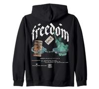 Freedom Vintage Streetwear Urban Hip Hop Rock Y2K Back Print Sudadera con Capucha