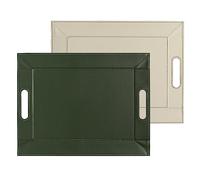 FREEFORM - Bandeja Reversible de Piel sintética Bicolor - Verde Oliva/Marfil - 55 x 41 cm - Elegante Mantel Individual Adaptable a tu decoración