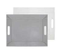 FREEFORM - Mantel Individual Reversible de Piel sintética Bicolor - Blanco/Gris - 45 x 35 cm - Elegante Mantel Individual, Adaptable a tu decoración