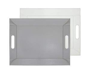 FREEFORM - Mantel Individual Reversible de Piel sintética Bicolor - Blanco/Gris - 45 x 35 cm - Elegante Mantel Individual, Adaptable a tu decoración