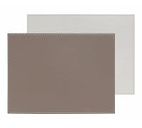 FREEFORM - Mantel Individual Reversible de Piel sintética Bicolor - Blanco/Topo - 40 x 30 cm - Resistente al Calor, Elegante, Adaptable a tu decoración