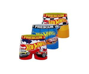 FREEGUN Boxer Calzoncillos Hot Wheels Originales para Niños, Ultra Suaves y Transpirables (Juego de 3), Talla 12/14 años
