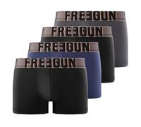 FREEGUN Boxer Fg/1/Bmx4 Ropa Interior de Hombres, Negro/Azul/Oro/Gris, S (Pack de 4)