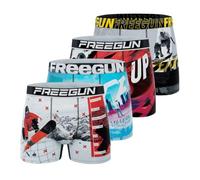 Freegun Boxer Hombre, Calzoncillos Hombre Paisaje, Suave y Transpirable (Juego de 4), Blanco/Rojo/Azul/Gris/Amarillo, XXL