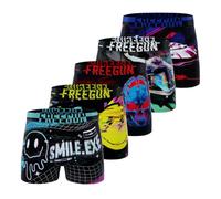 FREEGUN Boxer Hombre Glitch, Calzoncillos Hombre Anime, Transpirable y Ultra-Suave (Pack de 5), Azul Talla XL