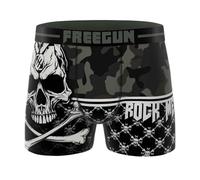 FREEGUN Boxer Hombre Microfibra Cráneo Cabeza de Muerte, Rock Me 98, XL