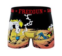 FREEGUN Boxer Hombre Microfibra Lucky Luke, Impresión HD Comic, Algodón Elastano, Confort Transpirable, Lucky Night, M
