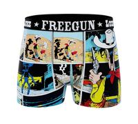 FREEGUN Boxer Hombre Microfibra Lucky Luke, Impresión HD Dibujos animados, Forro Algodón, Confort Transpirable, Lucky Tabla, XL