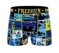 FREEGUN Boxer Hombre Microfibra Lucky Luke, Impresión HD Dibujos animados, Forro Algodón, Confort Transpirable, Lucky Blue, L