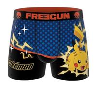 FREEGUN Boxer Inspirado en Pokémon | para Hombre | Diseño de Pikachu | con Estilo Cómic Eléctrico | Elasticidad en Cuatro Direcciones (FR/ES, Letras, M, Regular, Regular, Pikachu)