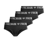 FREEGUN - Bragas para Mujer, Microfibra, Ropa Interior, cómoda y Ultra Suave (Juego de 4), Negro, L