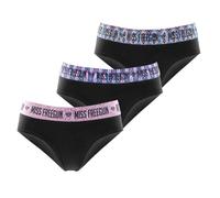 FREEGUN Bragas para niña, algodón, Bragas y Bragas para niños, Flores, cómodas y elásticas (Juego de 3), Negro/Rosa/Azul, 12-14 Años