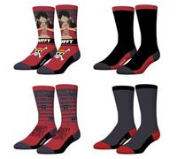 FREEGUN - Calcetín para hombre de una pieza, calcetines de fantasía (juego de 4), Rojo/negro/gris/blanco, 39-42