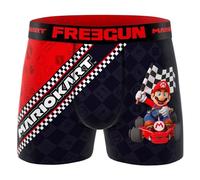 FREEGUN | Calzoncillos bóxer para Hombre | Diseño Mariokart Divertido y Colorido en Color Rojo | Ajuste cómodo y elástico | Tejido Transpirable (FR/ES, Letras, L, Regular, Regular, Rojo)