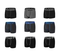 FREEGUN Calzoncillos Hombre Boxer Algodón, Pack de 9, Negro E1 (M)