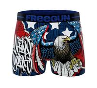 FREEGUN | Calzoncillos Hombre Boxer | Cómodos y Modernos, Estampado de Águila New York | Boxers para Hombres Suaves Y Resistentes (FR/ES, Letras, L, Regular, Regular, Estampado de Águila)